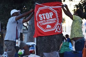 sgombero dei migranti. Piazza Indipendenza, Roma